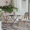 Flash Furniture Lourdes Thonet French Bistro Stacking Chair w/Arms, White/Navy PE Rattan/Bamboo Alum Frame, 2PK 2-SDA-AD642002A-WHNVY-NAT-GG - alternate 2